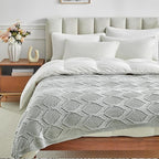 Longhui bedding Chunky Cotton Knit Throw Blanket for Couch, Sofa, Bed, or Chair, Decorative Breathable Fall Cable Knit Blanket 60 x 80 Inches, Large Medium Weight Grey