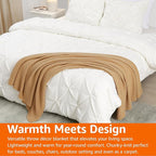 Amazon Basics Chunky Cable Knit Throw Blanket for Couch, Sofa, Bed, Lightweight Soft Cozy, Sand, 50"x 60"