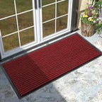 Yimobra Front Door Mat Outdoor Indoor Entrance, 100% Waterproof All-Season All Weather Doormat, Welcome Matt Outside Entry, Non Slip, Low Profile, Heavy Duty Patio Porch Floor Mats,47 x 24,Black Red