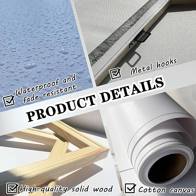 Abstract Canvas Wall Art, Modern Minimalist Wall Decor for Living Room - Blue, Teal Room Decorations, Framed 24x48IN