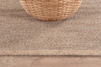 CAMILSON Easy Jute Round Rug 6ft Indoor Outdoor Natural Color Fiber Area Rugs for Living Room Patio and Kitchen Rug Herringbone Woven Design Easy-Cleaning Washable Outside Carpet Alfombras (6 Round)