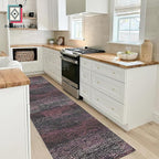 RUGSURE Washable Area Rug - 1/6 Thick - Stain & Water Resistant Non-Slip - Resistant Rug for Living Room, Bedroom, Nursery, Pet & Child Friendly, Vintage Charm Area Rugs (Burgundy, 2'6'' x 8')