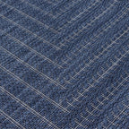 Adiva Rugs Outdoor Indoor Area Rug, Weather Resistant, Easy to Clean, Stain Resistant Floor Mat for Dining Room, Backyard, Deck, Patio (Navy Weiss, 2' x 3')
