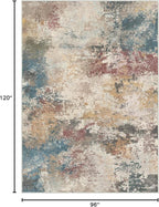 Area Rugs 8x10 Machine Washable Area Rugs for Living Room Bedroom Dining Room, Large Modern Abstract Colorful Soft Rugs, Indoor Low Pile Carpet with Non Slip Rubber Backing, Multi Beige