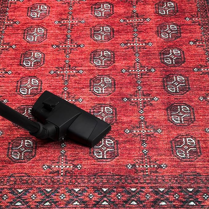 Keen Home Design 4x6 Rug - Machine Washable Area Rug with Non-Slip Backing, Ideal for Living Room, Dining Room, Bedroom - Vintage, Easy Clean, Durable, Low Pile Rug - (4' x 6')