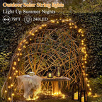 Solar String Lights 240LED 79FT, IP67 Waterproof Solar Lights for Outside with 8 Lighting Modes, Upgraded Solar Panel Fairy Lights for Garden Party Wedding Decorations (Warm White)