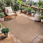 Washable Indoor Outdoor Rug 6x9 Weather Resistant Area Rugs Modern Solid Jute Rug for Porch Deck Balcony Backyard Patio Outside Carpet (6 X 9 Jute Beige)