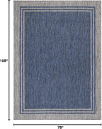 Bordered Outdoor Rug 6x9 Washable Outside Carpet for Indoor Patio Porch Waterproof Easy Cleaning Non Shedding Area Rugs Navy 6 x 9
