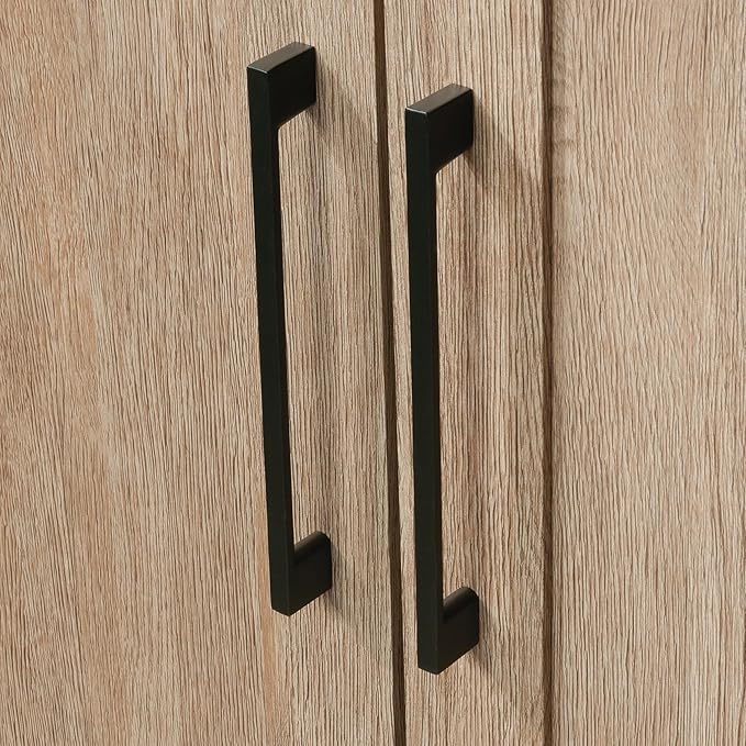 HomePlus Kitchen Pantry Storage Cabinet with Adjustable Shelves, Laundry Bathroom Storage Cabinet, Brushed Oak Finish