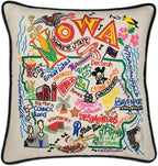 Catstudio Iowa Embroidered Decorative Throw Pillow