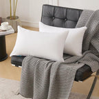 Oubonun 16 x 24 Pillow Inserts (Set of 2) - Lumbar Pillow with 100% Cotton Cover - Rectangle Square Interior Sofa Pillow Inserts - Decorative Pillow Insert Pair - White Couch Pillow