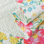 Travan Floral Quilt Queen Quilt Set, Ultra Soft Reversible Microfiber Queen Quilt Bedding Set with 1 Quilt Set and 2 Shams Yellow Flower Coverlet Set for All Season, Coreopsis-Yellow, King