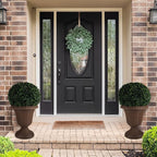 Pure Garden Outdoor Planter 2-Pack - 16x18-Inch Urn Planters - Plastic Plant Pots for Indoor, Outdoor, or Front Porch Decor - Flower Pots (Brown)