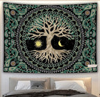 FORATER Tree of Life Tapestry Wall Hanging Aesthetic Sun and Moon Tapestry with Vintage Paisley Flowers Colorful Tree Wall Tapestries for Bedroom, Living Room, Dorm(61 x 82 inches, Multicolor)