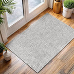 CAMILSON Easy Jute Rug 2x3, Indoor Outdoor Gray Color Farmhouse Area Rugs for Living Room and Kitchen Rug, Solid Boho Woven Design, Easy-Cleaning, Washable Outside Carpet Alfombras (2 x 3)