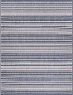 Stripe Outdoor Rug 9x12 Washable Outside Carpet for Indoor Patio Porch Waterproof Easy Cleaning Non Shedding Area Rugs Blue 9 x 12