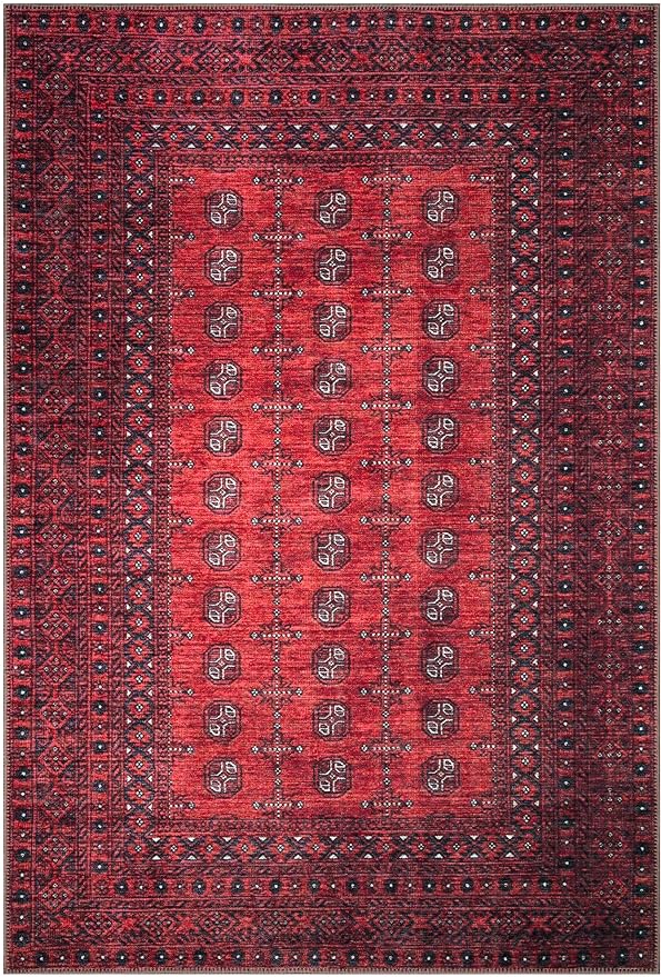 Keen Home Design 9x12 Rug - Machine Washable Area Rug with Non-Slip Backing, Ideal for Living Room, Dining Room, Bedroom - Vintage, Easy Clean, Durable, Low Pile Rug - (9' x 12')