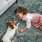 GENIMO 2x7 Runner Rugs for Hallway, Machine Washable Non Slip Vintage Rugs, Low Pile Lightweight Soft Print Rug for enrtyway, Corridor, Home Office, Kitchen, Dark Green