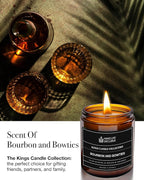 Scented Candles for Men | Bourbon Scented & Bowties | Wooden Wick, Long Lasting, Masculine Scents | Natural Soy Jar Candle for Home, Bacehlor Pad Decor | The Perfect Mens Gift