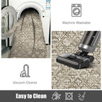 RUGSURE Washable Area Rugs, 3' x 5 ' - 1/6 Thick - Stain & Water Resistant Non-Slip - Perfect Resistant Rug for Living Room, Bedroom, Nursery, Pet & Child Friendly, Vibrant Colors Rugs, Brown