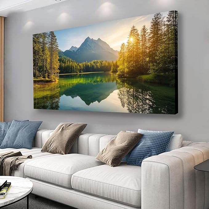 Yuaxker Large Nature Pictures Wall Decor Green Landscape Posters Modern Inspirational Wall Art Trendy Wall Prints Artwork for Living Room Bedroom Dining Room Office Home Decor 30x60inch