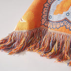 Boho Throw Blanket for Bed 80”x90”, 100% Cotton Woven Blanket for Couch Sofa, Ultra Soft 4-Layer Muslin Quilt with Vintage Floral Printed, Farmhouse Bed Blanket/Cover for Living Room Decor