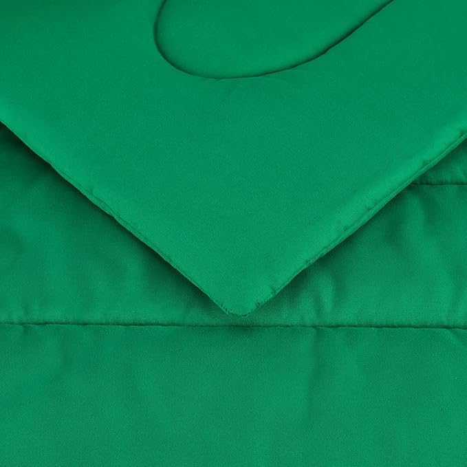 Amazon Basics 2 Piece Microfiber Kid's Bed-in-a-Bag Bedding Set, Toddler, Green, Solid