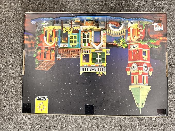 Venice Main Street Building Set for Adults, 2155 PCS City Riverside House Building Block Kit with Light Flower Shop Pizzeria, Home Decor Architecture Brick Model Women Men Teen Girl 12+