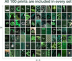 Y2K BOO Dark Green Wall Collage Kit - 100 Aesthetic Posters for Room Decor, Perfect for Dorms and Bedrooms, Stylish Dark Green Wall Art for Teen Girls and Cozy Spaces