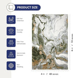 Abani Abstract Grey Green Washable Area Rug – 4' x 6' – Modern Stone-Inspired Design – Regal Collection – Easy to Clean – Durable for High Traffic Areas – Living Room, Bedroom & Office