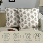 Ridhi Modern Farmhouse Pillow Covers Decorative Cotton Throw Pillow Covers Set of 2 Taupe Cushion Covers with Piping for Couch Sofa Bed Living Room Spring Home Decor 18x18