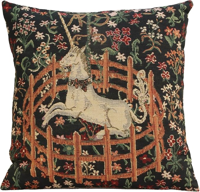 Charlotte Home Furnishings Couch Pillow Covers 16X16 in, Unicorn Decorative Throw Pillow Covers, Belgian Square Tapestry Cushion Case, Living Room Bed Sofa Home Decor, Soft Cotton Jacquard Woven