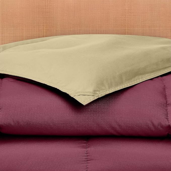 Modern Threads Down Alternative Reversible Comforter Red/Beige Queen