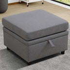 Ottoman Rectangular Storage Ottoman Bench, Footrest Stool Footstool with Lid for Living Room, Bedroom, Entryway, Dark Gray, 22.6"x23.2"x16.5"