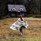 Inca Aztec Throw, Queen, King Blanket | Southwest Indian Navajo Boho Style | Native Cover for Camping, Bedding, Couch, Vanlife | Faux Alpaca, Lightweight, Hypoallergenic (Chimborazo Beige, King)