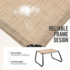 Outdoor Footstools for Patio,Backyard Patio Furniture Metal Frame Small Seat All Weather Footrest for Couch Patio Chairs 2 Pieces Beige