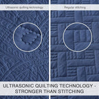 Love's cabin King Size Quilt Set Navy Blue Bedspreads - Soft Bed Summer Lightweight Bedspread Comforter - Modern Style Coin Pattern Coverlet for All Season - 3 Pieces (1 Quilt, 2 Pillow Shams)