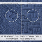 Love's cabin Quilts for Full Bed Navy Bedspreads Bedding Set - Summer Lightweight Bedspread Comforter - Coin Pattern Bedding Coverlet for All Season - 3 Pieces (1 Quilt, 2 Pillow Shams)