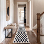 Rugshop Black and White Checkered Area Rug – High-Contrast Grid Pattern Carpet for Living Room, Bedroom, or Dorm – Trendy Contemporary Soft Floor Décor 2' 3" x 8' Runner Black