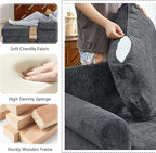 35.82” Accent Chair with Ottoman Upholstered Living Room Chairs for Reading Chair with Chaise Lounge Chairs Indoor, Comfortable Armchair for Bedroom (Gray, 35.82")