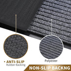 Yimobra Front Door Mat Outdoor Indoor Entrance, 100% Waterproof All-Season All Weather Doormat, Welcome Matt Outside Entry, Non Slip, Low Profile, Heavy Duty Patio Porch Floor Mats,47 x 24,Gray White