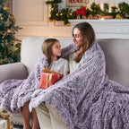 GONAAP Fuzzy Faux Fur Throw Blanket Twin Size Frosty Purple Super Soft Cozy Plush Fuzzy Shaggy Blanket for Couch Sofa Bed (Frosty Purple, Twin(60"x80"))