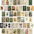 KBKBART Vintage Fairycore Decor Aesthetic Pictures, 50 Pcs Fairycore Room Decor, Retro Cottagecore Earthy Wall Art Vintage Fairy Posters Wall Collage Kit for Dorm Bedroom (4"x6")