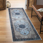 Keen Home Design 2x7 Rug - Machine Washable Runner Rug with Non-Slip Backing, Ideal for Hallway, Entryway, Kitchen, Laundry Room - Vintage, Easy Clean, Durable, Low Pile Rug - (2'6" x 7')