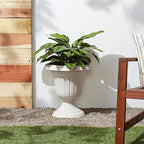 PL00TP Classic Traditional Plastic Urn Planter Indoor/Outdoor, 16" x 18", Taupe