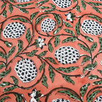 Ridhi Dark Salmon Pink Block Print Cotton Canvas Throw Pillow Covers for Decorative Couch Pillows for Living Room, Chic Boho Cute Outdoor Valentine Pillows Covers Gifts 18x18 Inches