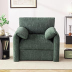 Chenille Oversized Armchair, 38.6" Wide Accent Chairs for Living Room & Bedroom Modern Lounge Chair, Upholstered Mid-Century Reading Chair, Comfy Living Room Chair, Single Sofa Chair, Green