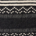 REDEARTH · Tufted Pouf Ottoman with Filler Textured Storage Cube Bean Bag Pouffe Footrest for Living Room, Bedroom, Nursery, Kidsroom; 100% Cotton (17.5"X17.5"X17.5", Ziggurat Obsession Black)