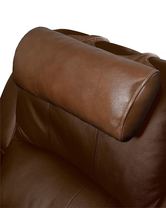 BOWERBIRD Genuine Leather Recliner Head Pillow-Head and Neck Pillow-Headrest Cushion for Neck Pain Relief and Cervical Support
