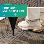 Mibao Front Door Mat Outside Entrance, Durable Outdoor Indoor Mat, Low Profile Heavy Duty Doormat, Non-Slip, Traps Dirt and Moisture, Easy Clean Patio Porch Entryway Mat, 29.5" x 17", Brown